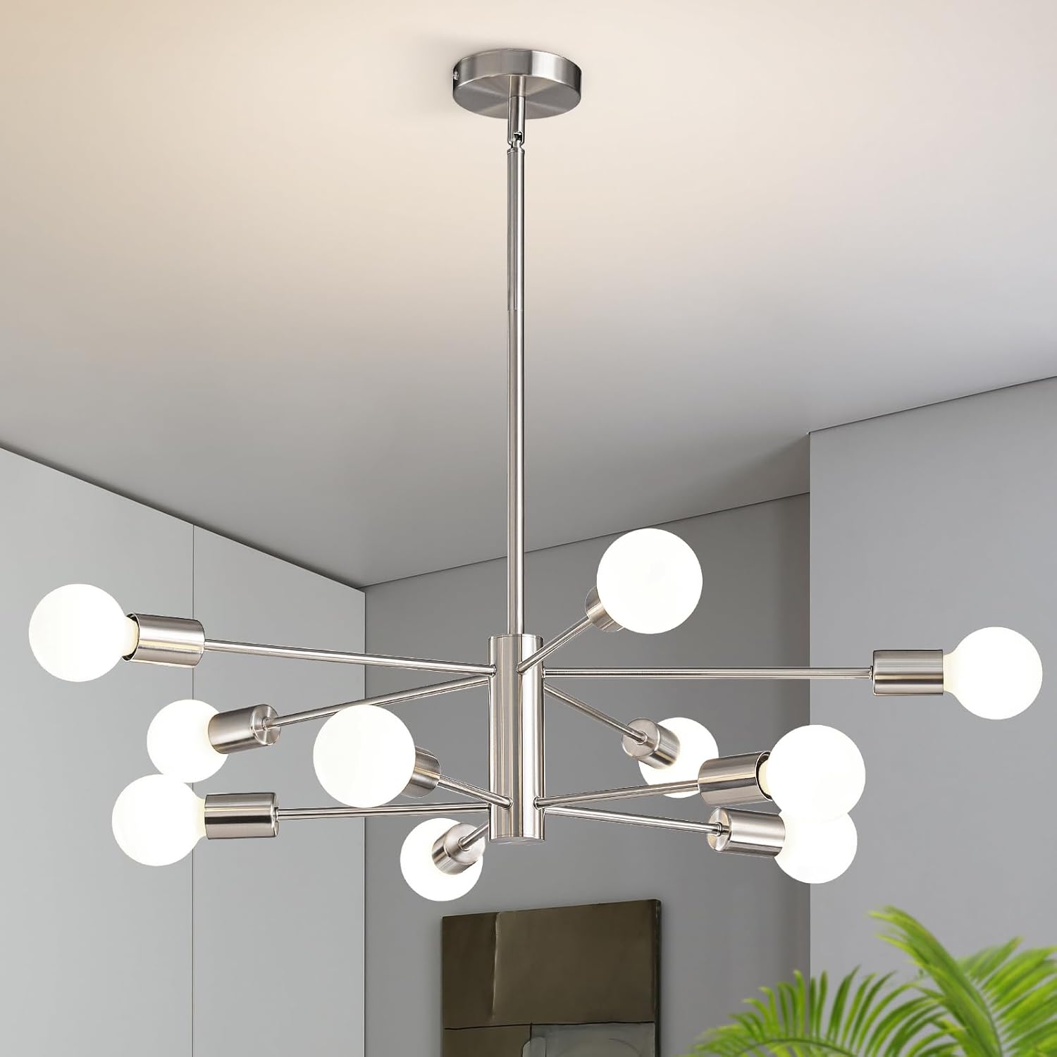 Paire rare d'Angelo Lelii pour Arredoluce Lampe Stella Six Lune Light, Italie, années 1960 - En vente sur France