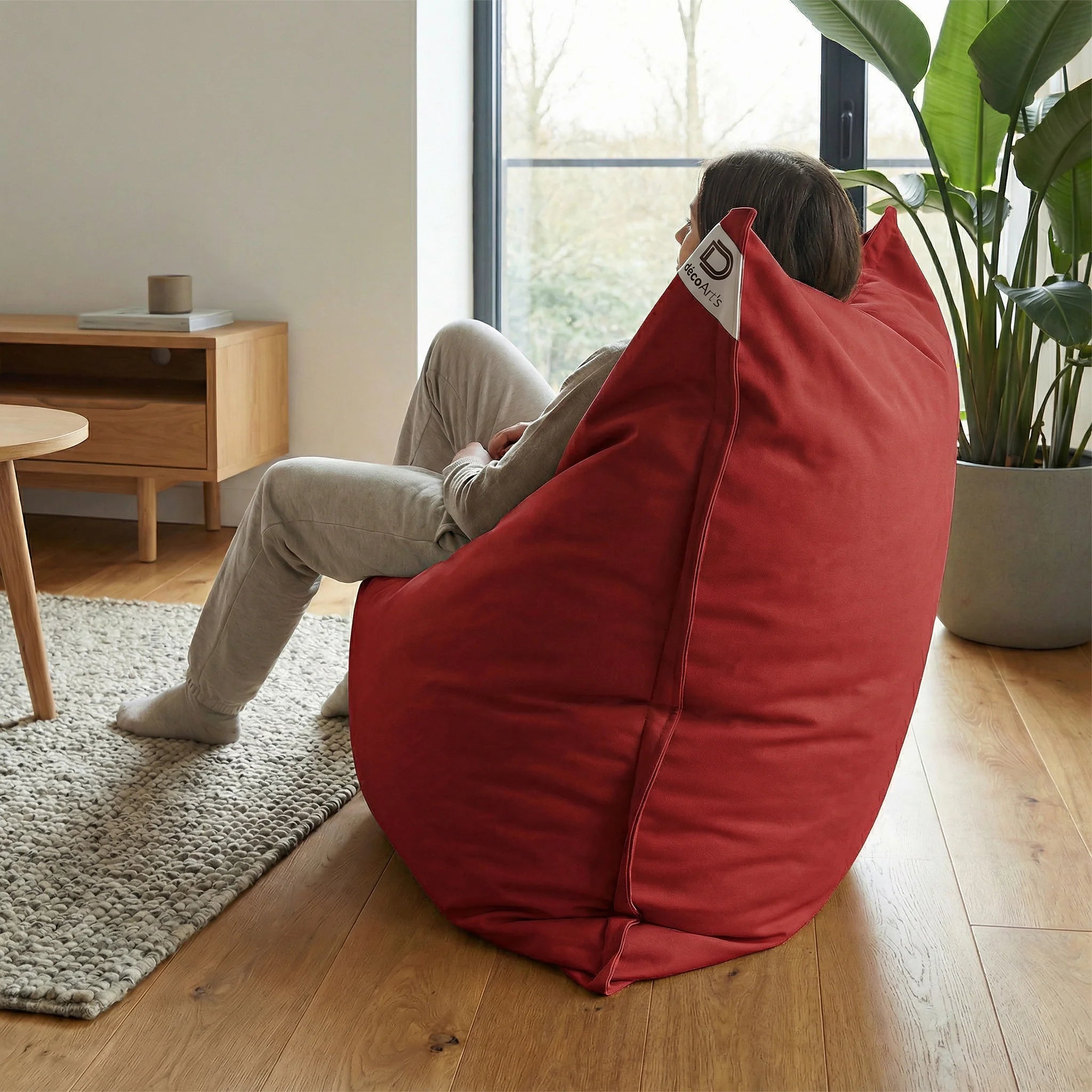 Housse pour Pouf Géant XXL 180x140cm Intérieur et Extérieur - Rouge piment - 3