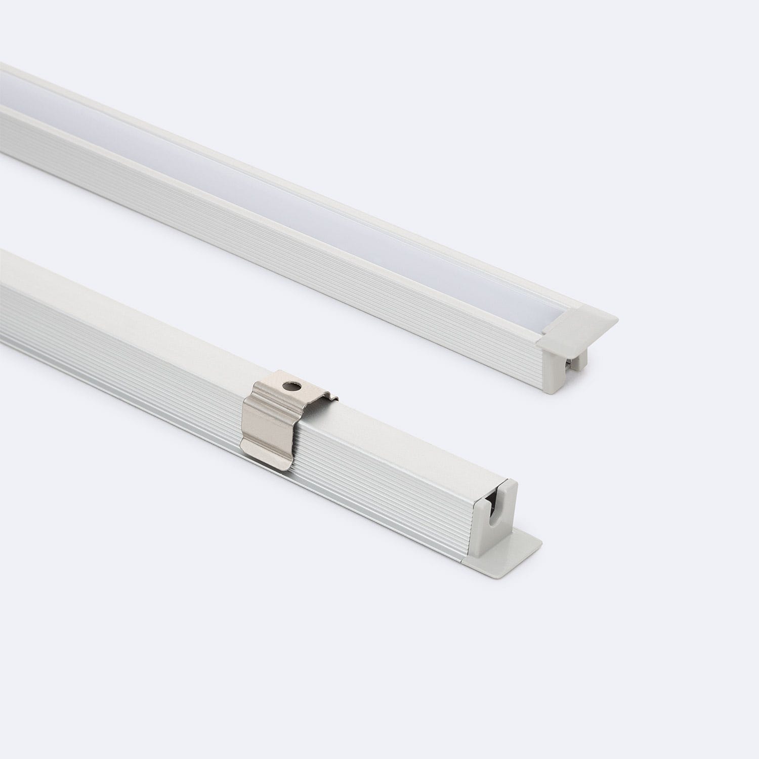 Profilé Aluminium Encastré avec inclinaison 30º 2 m pour Rubans LED ...