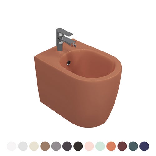 Mobile Bagno A Terra Classic 60 Cm Con 2 Cassetti Blu Petrolio Opaco E Lavabo Unitop In Ceramica