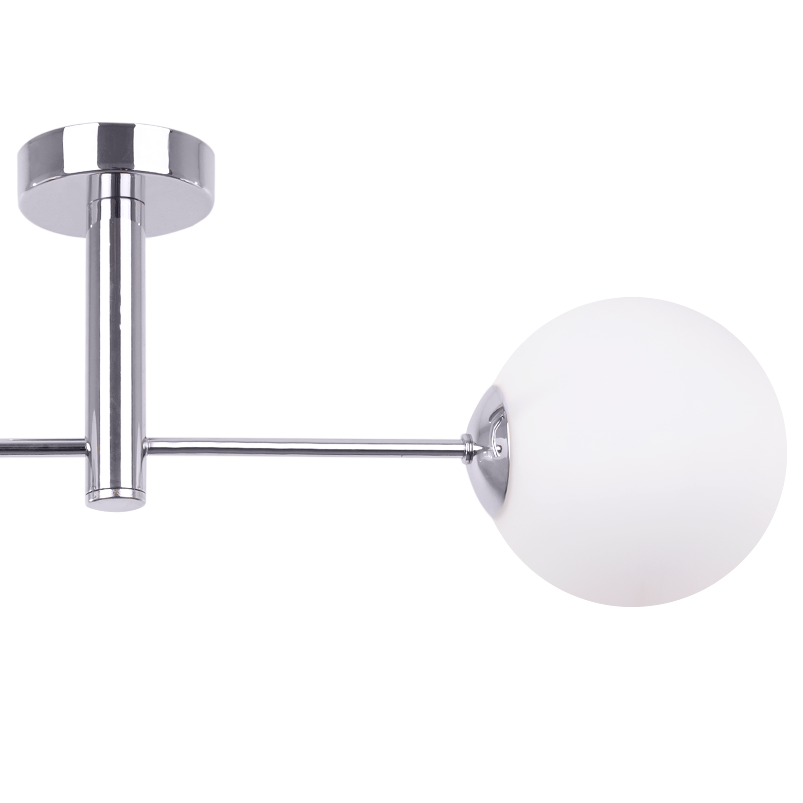 Lampa sufitowa wisząca Vicenza modern 2xE27 abażur kula biała/srebrna Light Home LH - 2