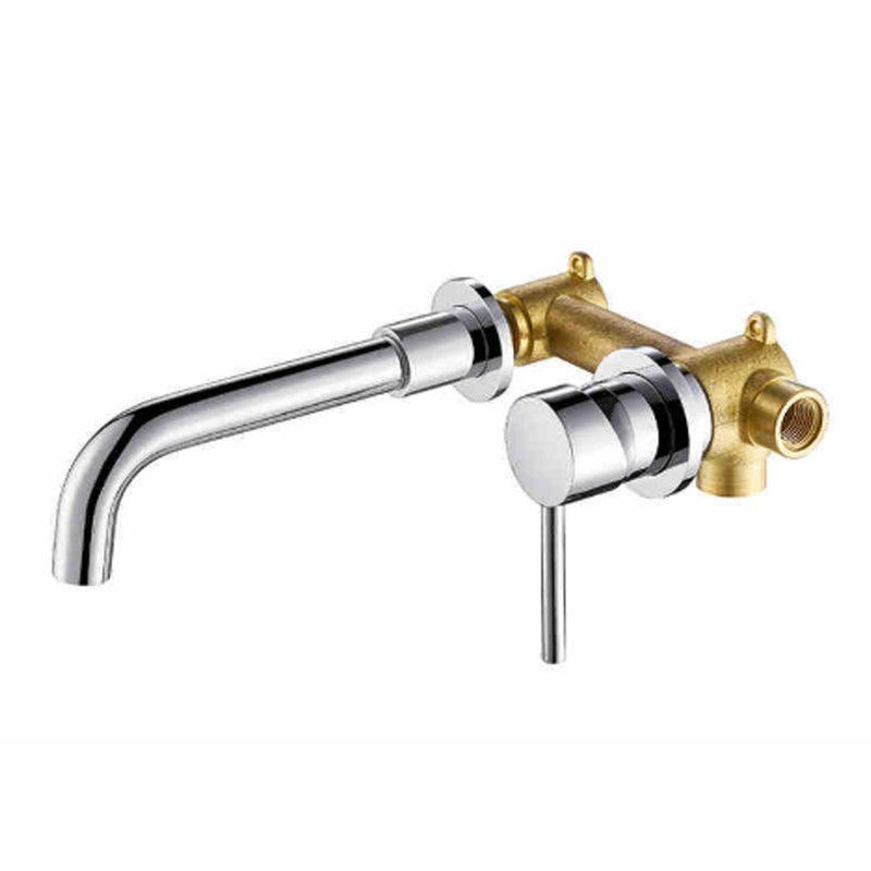 Bateria umywalkowa 360°, obrotowa, ścienna, do montażu w łazience, bateria wannowa z ciepłą i zimną wodą, srebrna