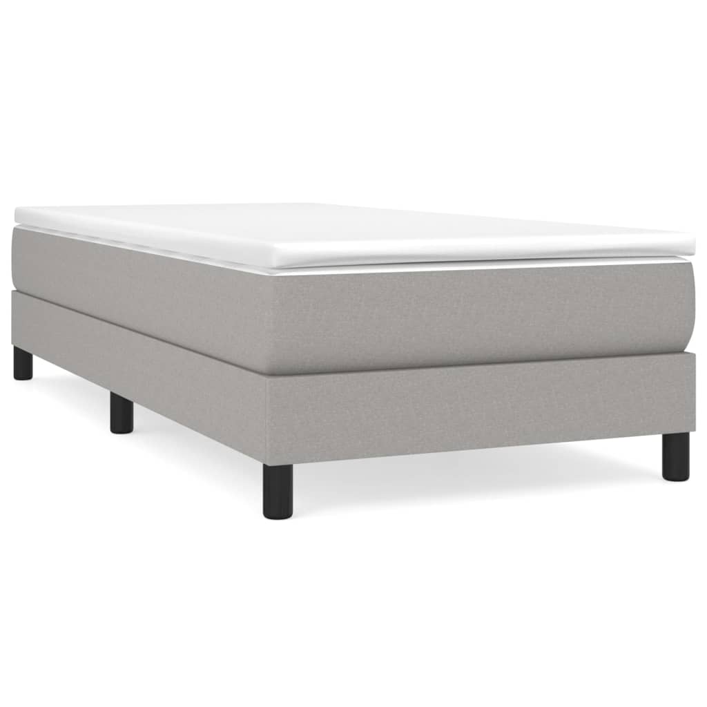 Lit avec matelas gris 90x200 cm similicuir