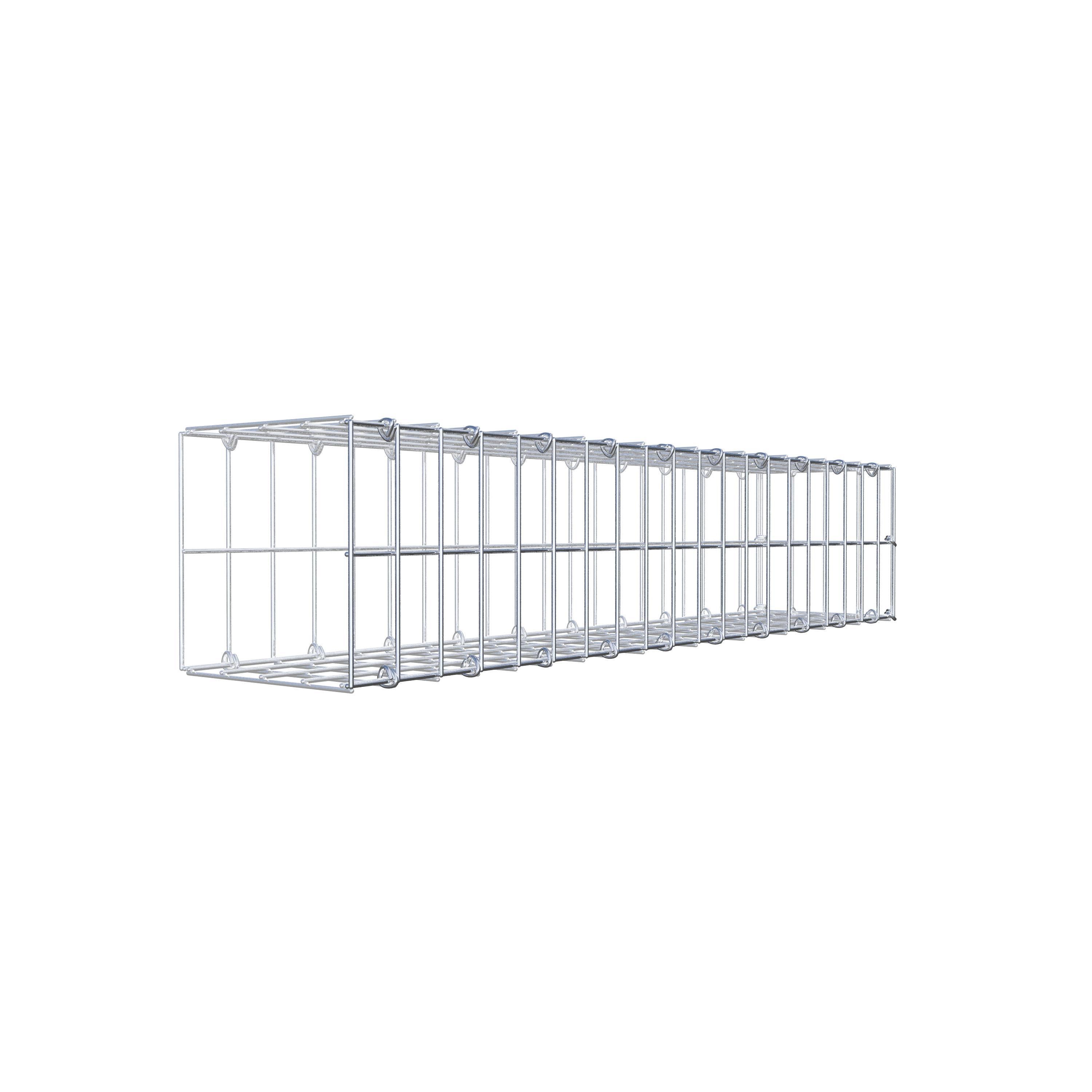 Gavión para alargar en acero galvanizado 100x20x20cm (LxAxP), malla 5 x 10cm, Anillo en C, sin rejilla frontal - 6