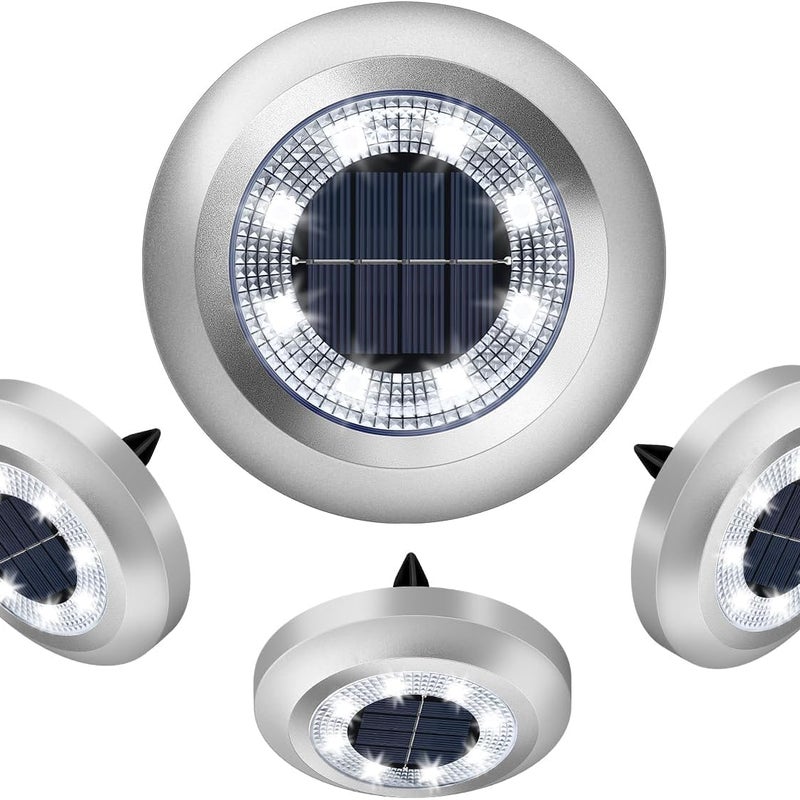 Zestaw 4 lamp solarnych zewnętrznych, lampy solarne ogrodowe, wodoszczelne lampy solarne zewnętrzne do alejek, dekoracyjne oświetlenie zewnętrzne
