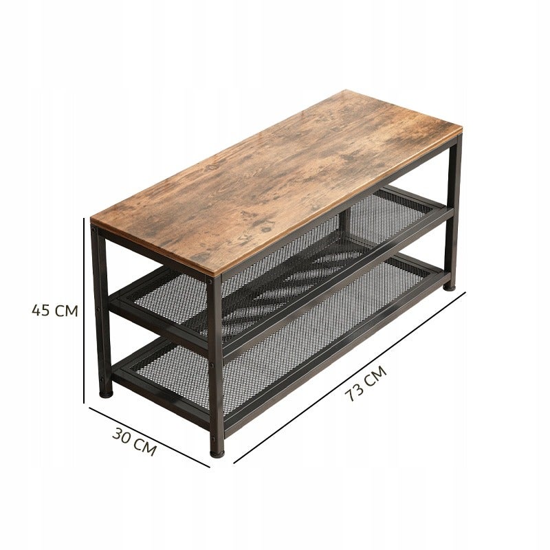 Regał szafka na buty siedziskiem duża półka industrialna loft retro 73 cm - 3