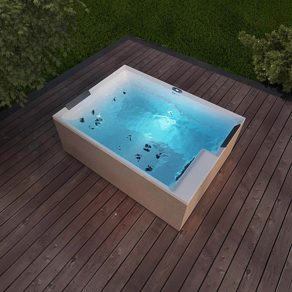 HOME DELUXE - Jacuzzi d'extérieur NIMBUS DELUXE PURE – sans escalier ni couverture thermique - Dimensions : 190 x 140 x 70 cm - Chauffage inclus, 18 - 5