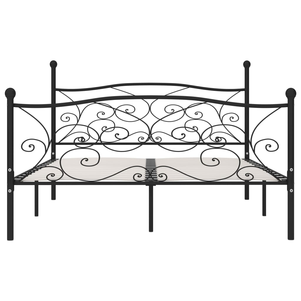 Maison Exclusive - Estrutura de cama com estrado de ripas 200x200 cm metal preto - 8