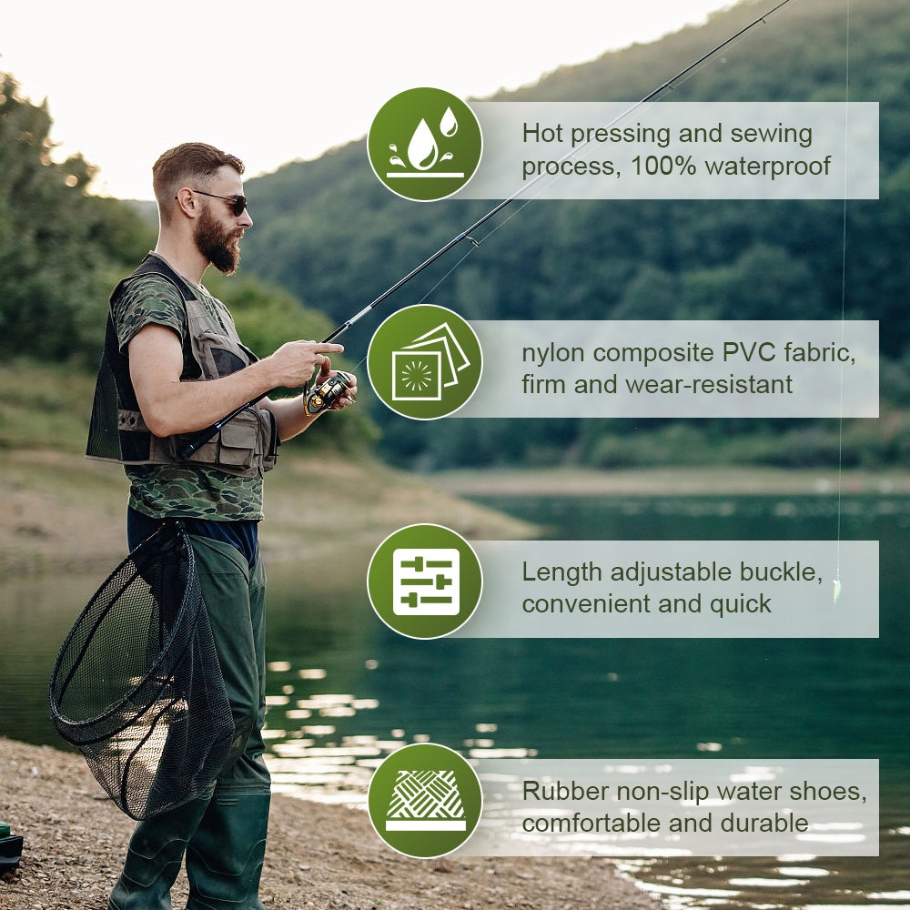 Waders pantalons de pêche Nylon imperméables pantalons d'étang pêcheur bottes de pêche taille XXL 46/47 - 3