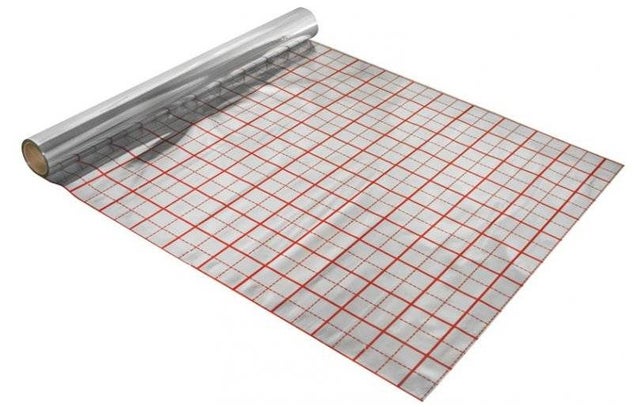 Film aluminium réflechissant pour plancher chauffant long. 50m
