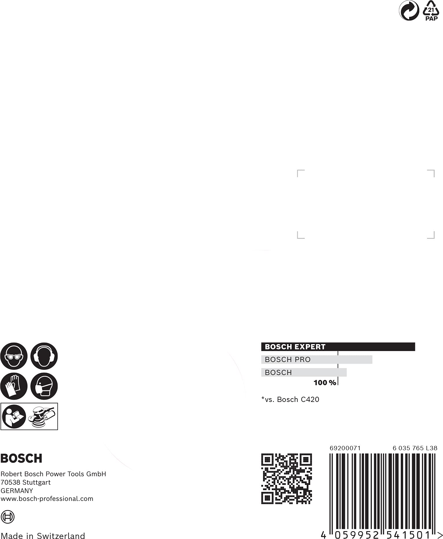Bosch Professional 6x Set Carte Abrasive Expert C470 con 8 Fori per Legno Duro, Vernice su Legno, Ø 125 mm, Grana 60/120/240, Accessorio Levigatrice R - 9