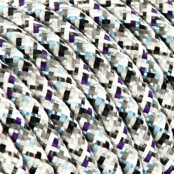 Câble Textile Tressé 2x0,75mm C-63 Soie Gris Foncé 25m