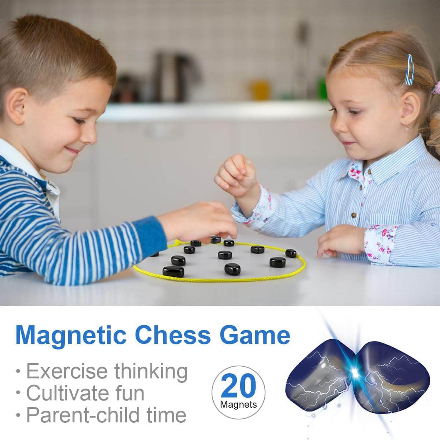 Jeu d'échecs magnétique, jeu d'échecs magnétique avec pierres, jeu d'échecs magnétique avec corde - 2