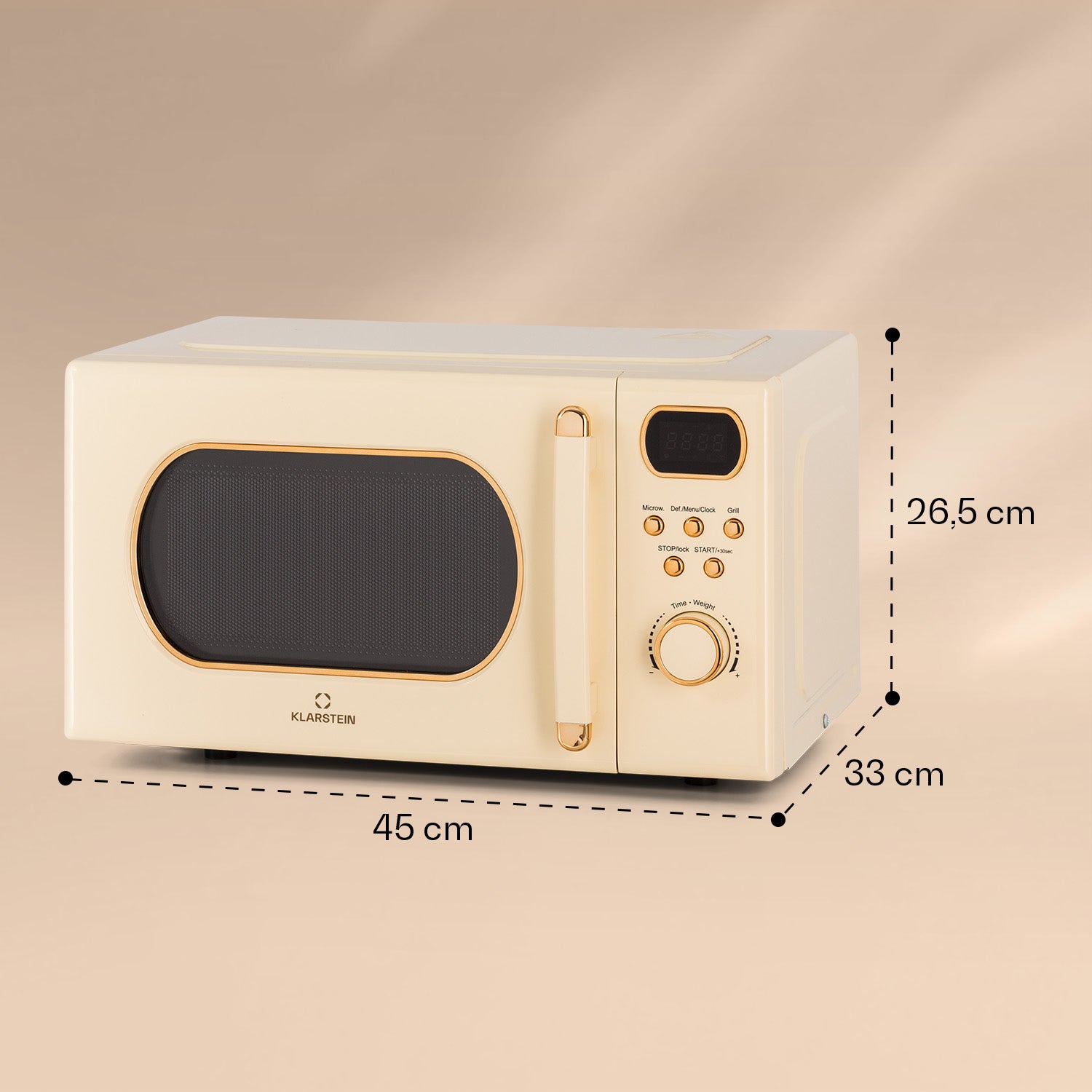 Micro-ondes avec grill - Klarstein julieta 20l - 700 / 800 w - 8&nbsp;programmes - crème - Crème - Crème - 7