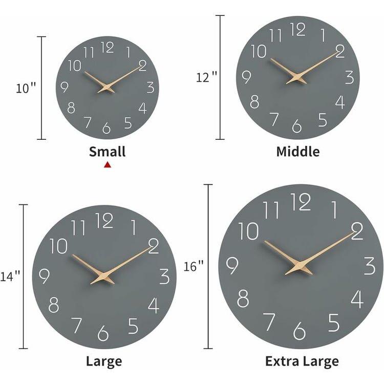 Mnsruu Orologio Da Parete Silenzioso 24 Cm – Quadrante Con Lupo Grigio, Senza Ticchettio, Acrilico, Per Soggiorno E Camera - 5