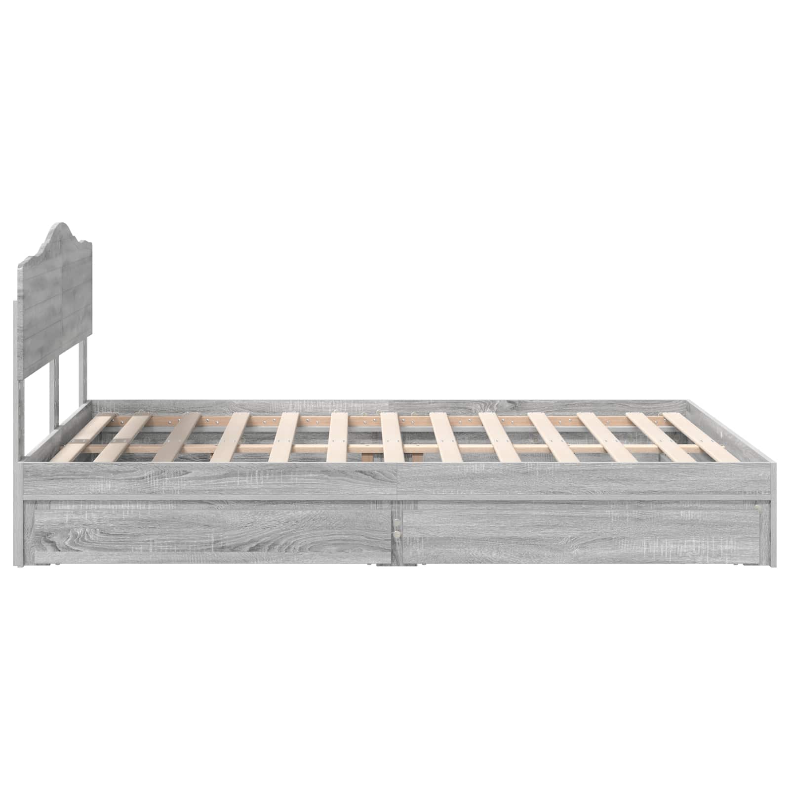 Lit de rangement gris 140 x 200 cm en panneau de bois - 9
