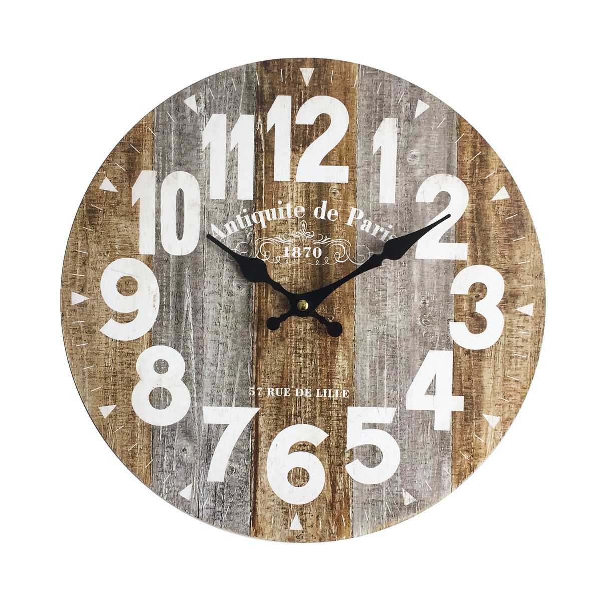 Relojes de pared en madera rusticos sale