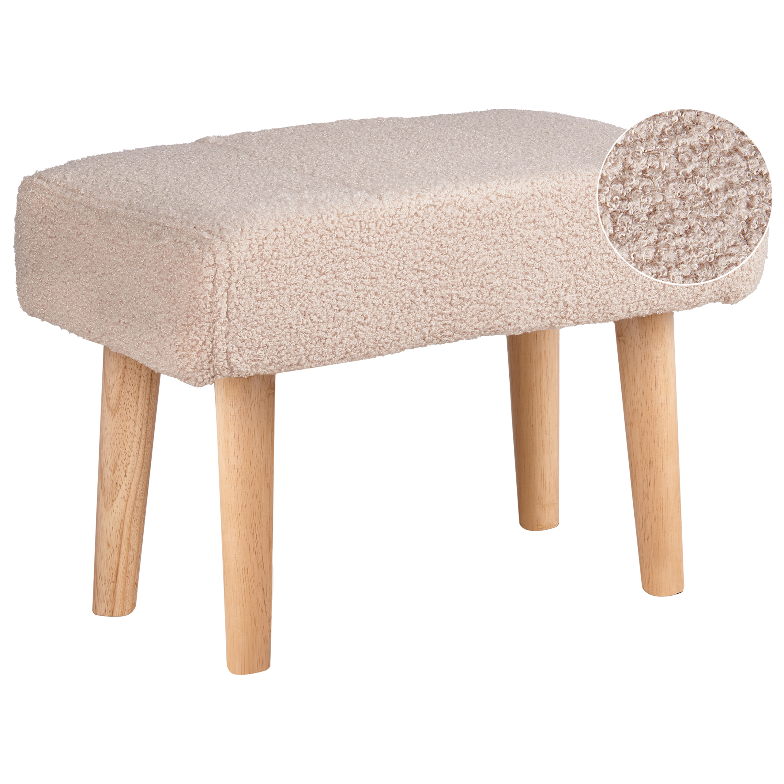 Beliani Taburete Takoma Bouclé Beige/Claro , Leroy Merlin