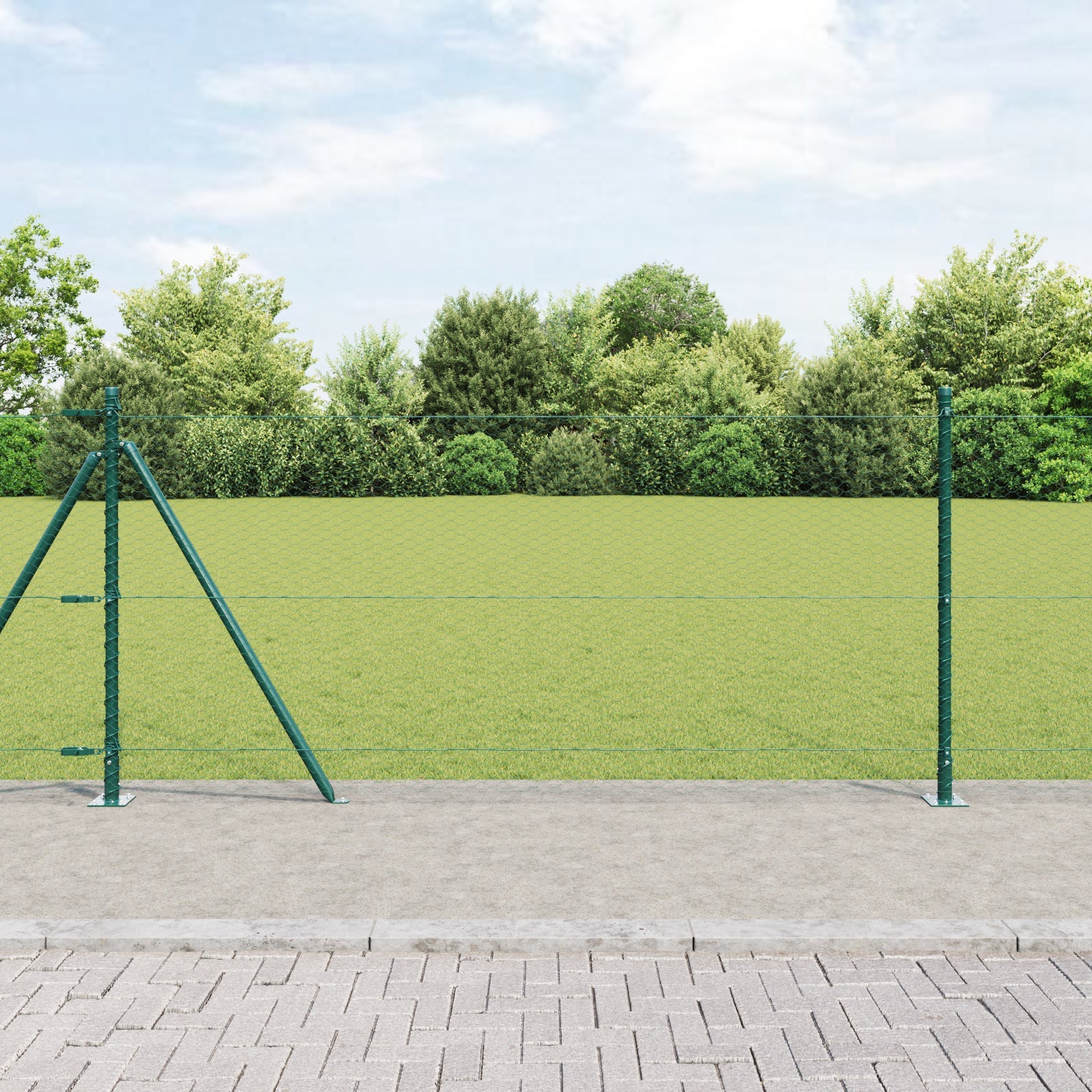 Słupek ogrodzeniowy. Zielony 25 x 0,8 m (siatka 25 mm) vidaXL