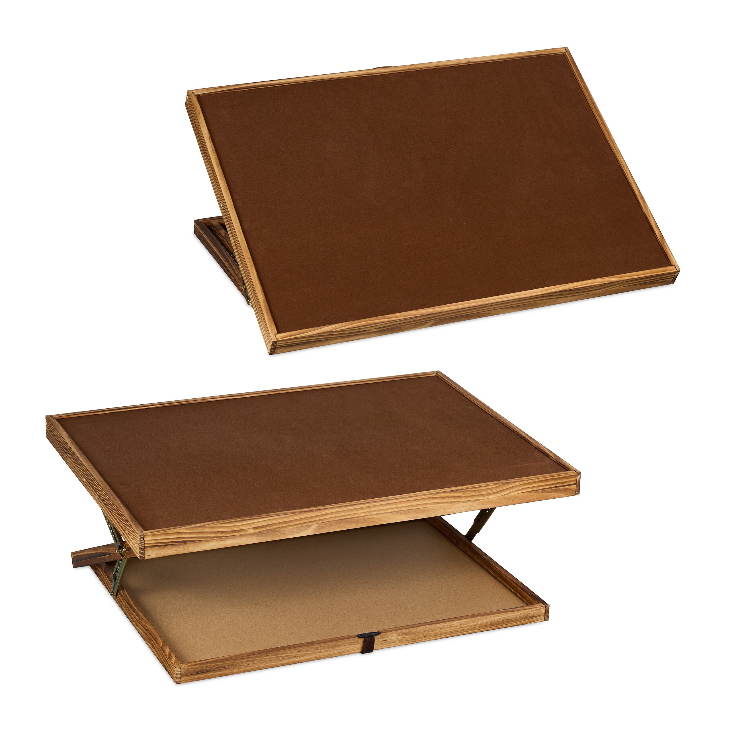 Table de puzzle, réversible, pour 1000 & 1500 pièces, hauteur réglable, bois, inclinable, support, marron, Relaxdays - 6