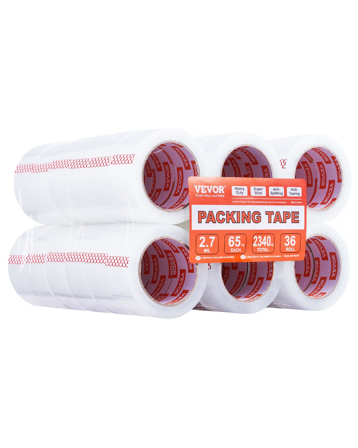 VEVOR Transparentes Packband 18er-Set - 47,8mm X 59,4m Starkes Klebeband Für Umzug & Versand