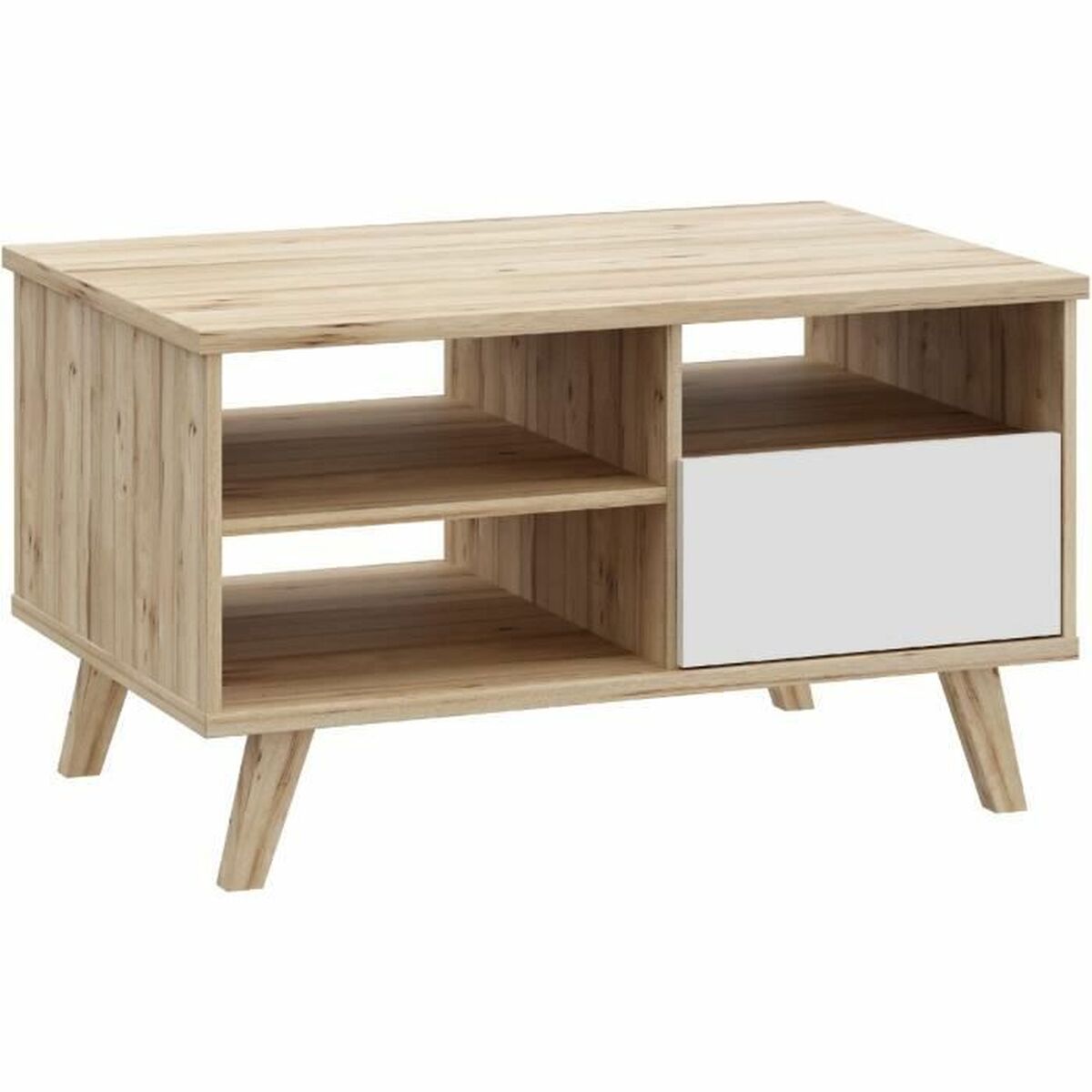 Table basse rectangulaire VANKKA CFTT5218 L25 90x60 cm chêne blanc mat ...