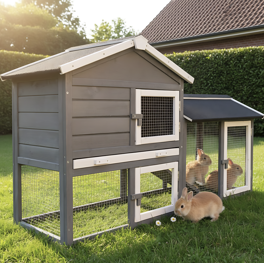 Cage Clapier Enclos lapin Extérieur en bois Haute Qualité pour lapins petits animaux- Modèle : 088 Maison de rêve 146x50x86cm(LxPxH) - 6