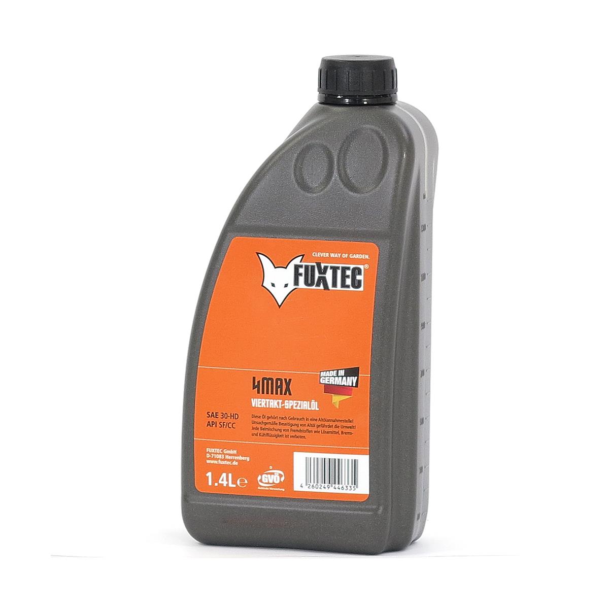 Óleo de motor a 4 tempos 1,4 L FUXTEC SAE 30 para roçadoras e corta-relvas, fabricado na Alemanha - 2