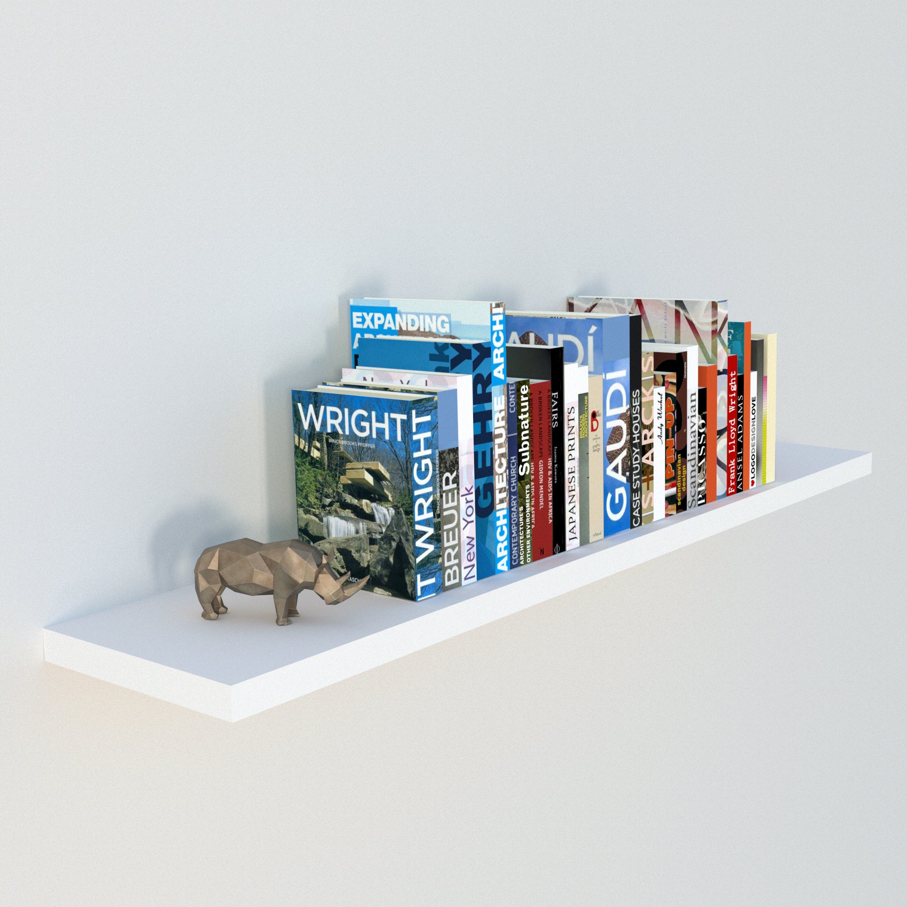 Henor Étagère murale en Bois 110 x 20 x 2.5 cm Support caché. Réglable horizontalement. Vertical et inclinaison. Charge max. 25 kg. Blanc - 7