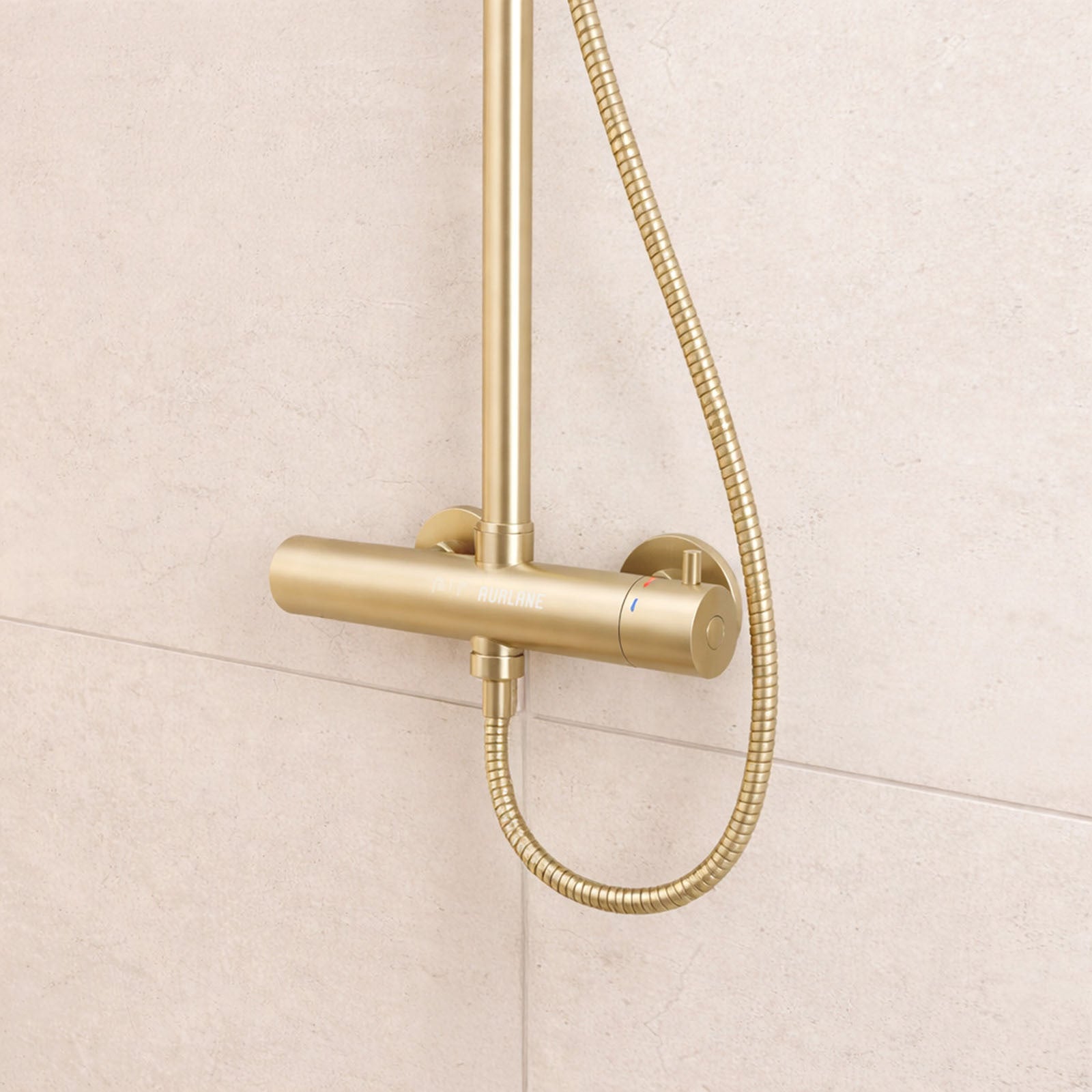 Columna de ducha Mecánica Oro Cepillado 133x26x52 cm - MOLLY GOLD - 2