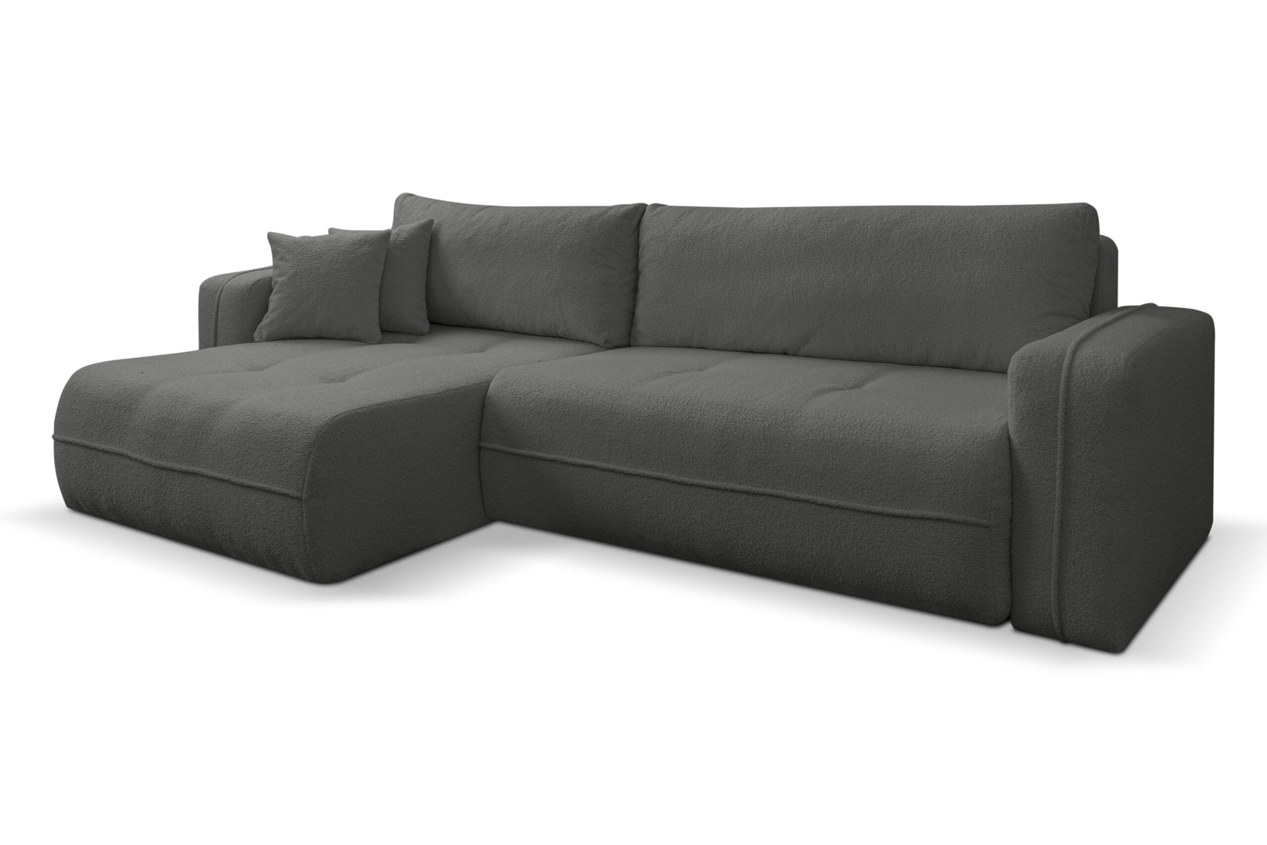 Canapé d'angle Providence 146, Brun clair, Fonction de couchage, Boîte