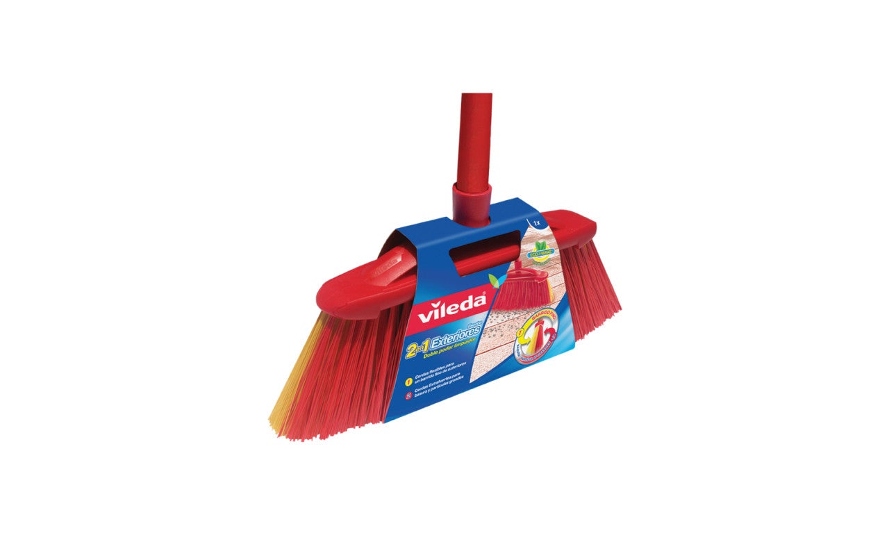 Vileda 112091 balai Extérieure Balai à poils souples / durs Polyéthylène téréphthalate (PET) Noir, Rouge, Jaune - 3