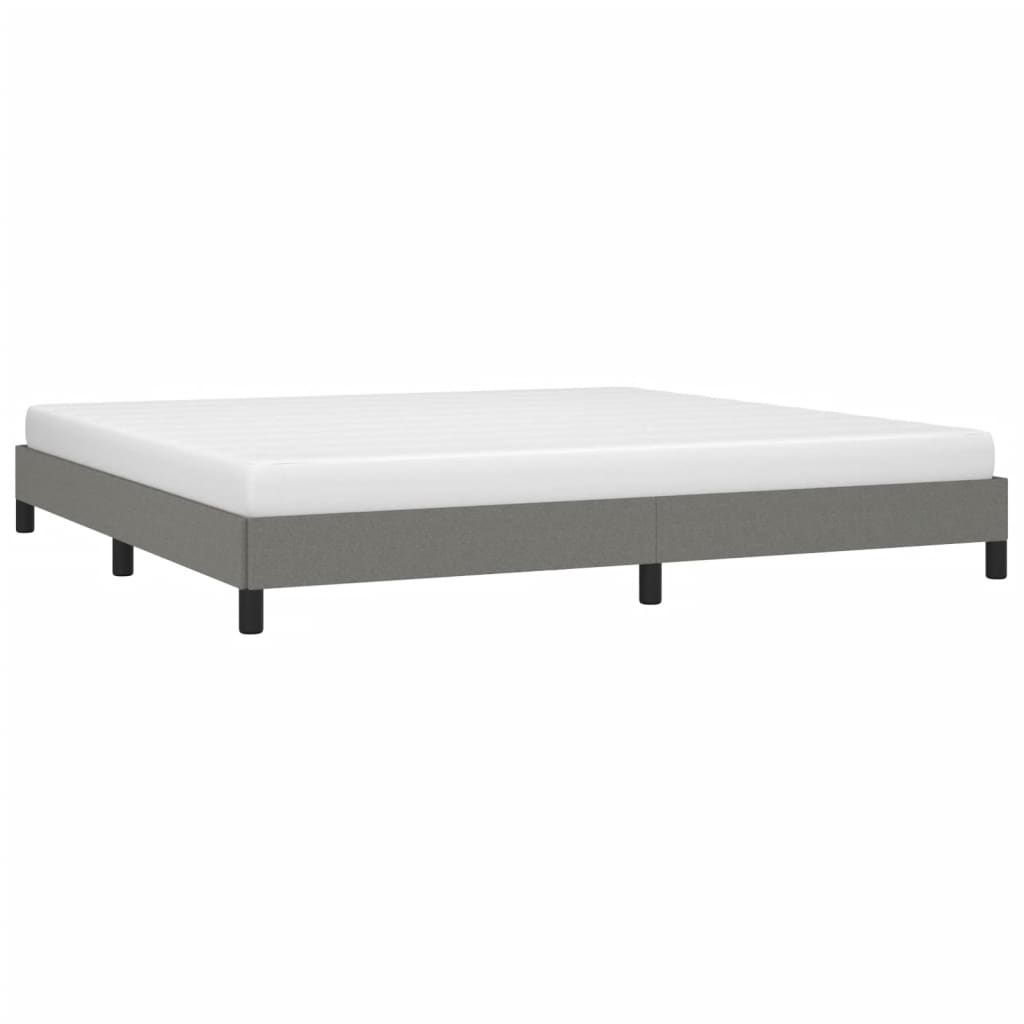 Cadre de lit sans matelas gris foncé 200 x 200 cm tissu - 3