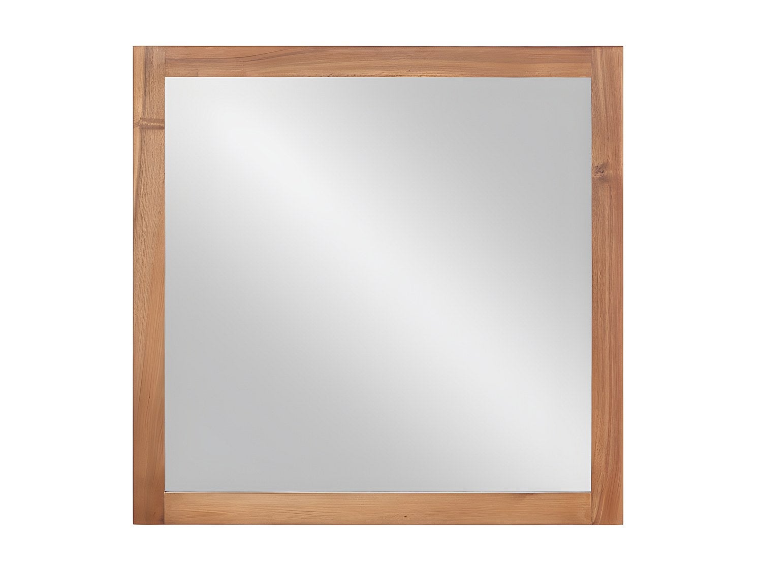 Lustro kwadratowe z ramą z drewna akacjowego - 60 x 60 cm - SEPANG