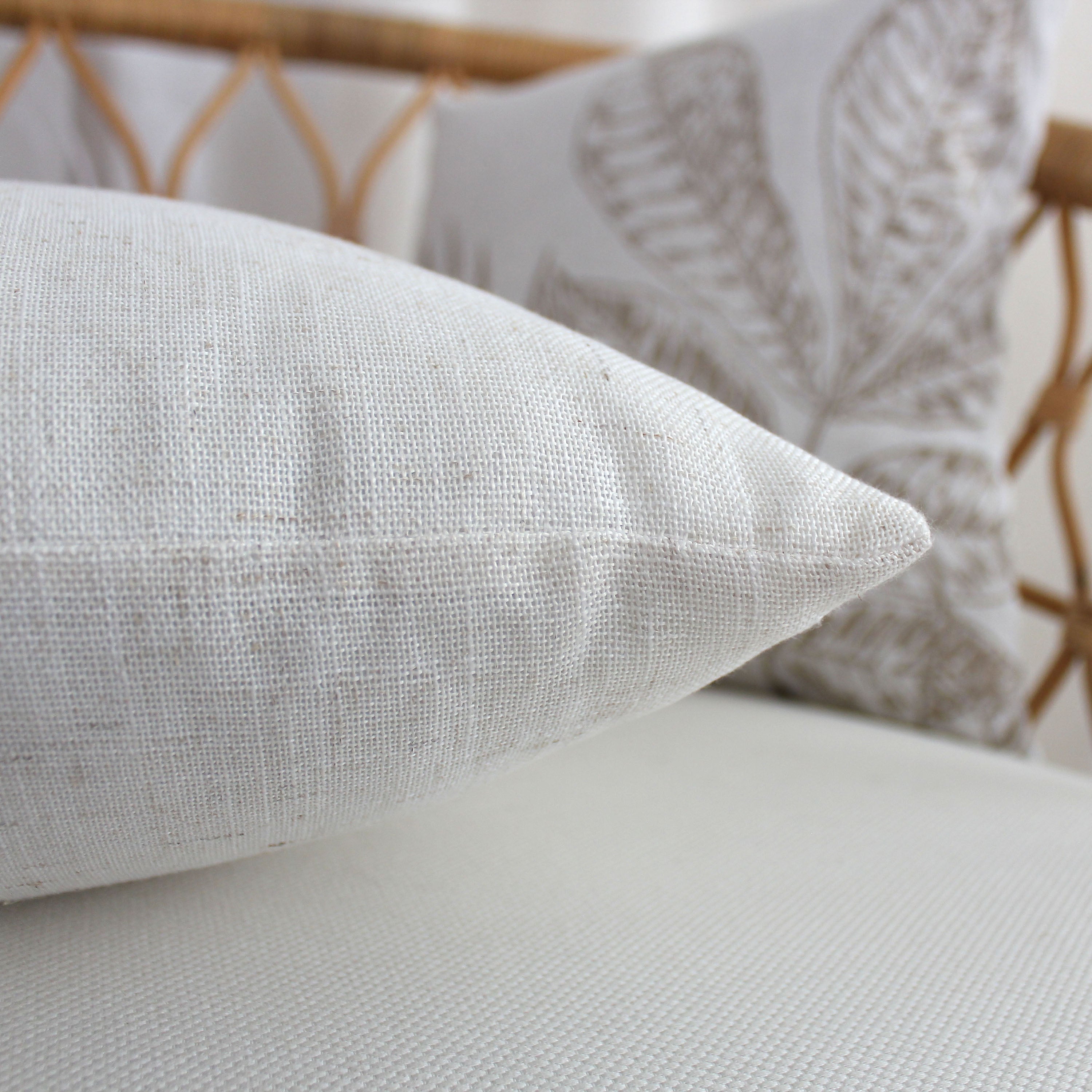 Lot de 2 Coussins déhoussables, carré 40x40cm, Collection Natura, CMADECO - Blanc - 3