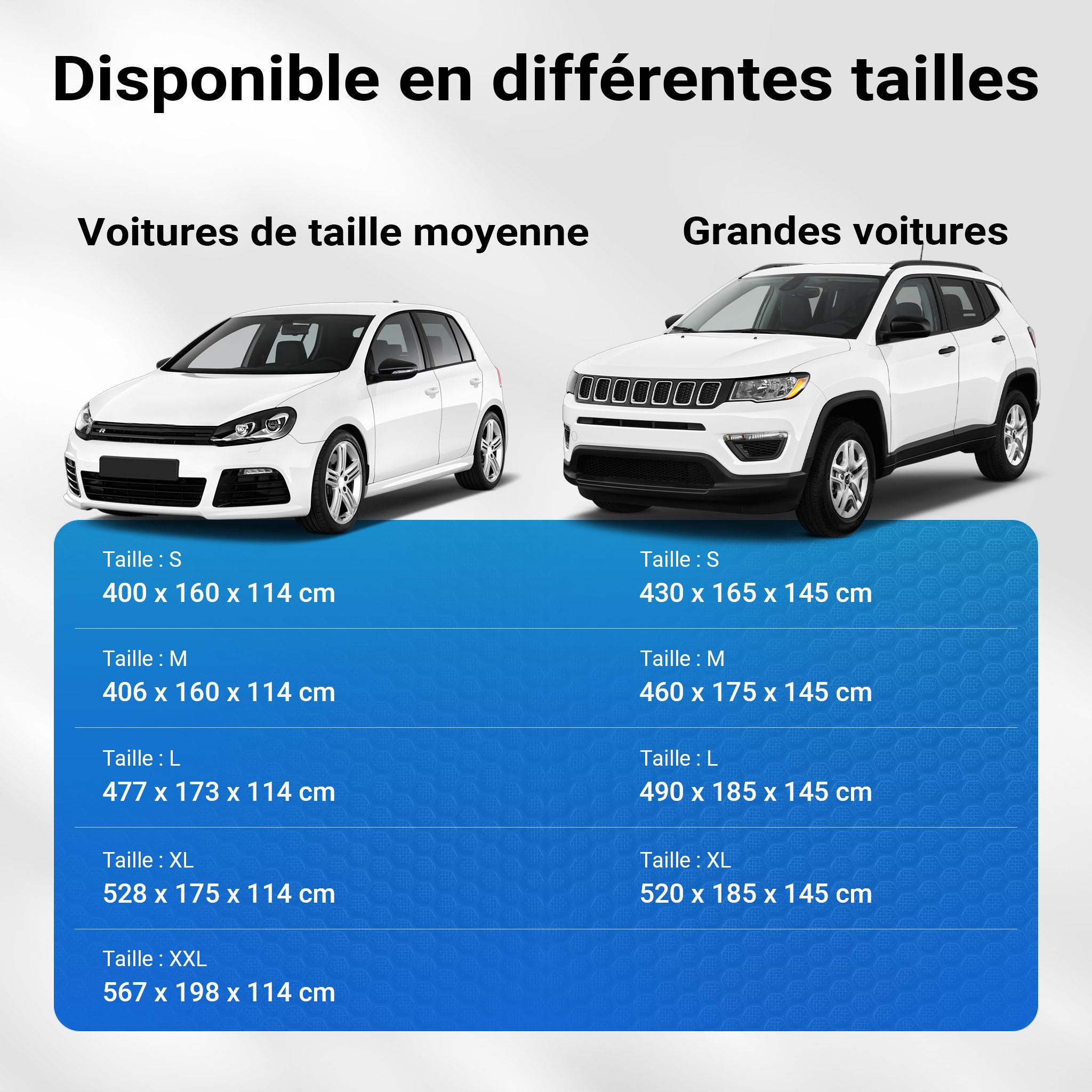 Housse extérieure anti-grêle pour voitures – Taille XXL / 572 x 203 x 119 cm – Bâche de protection étanche et respirante anti-rayures… XPOtool - 4