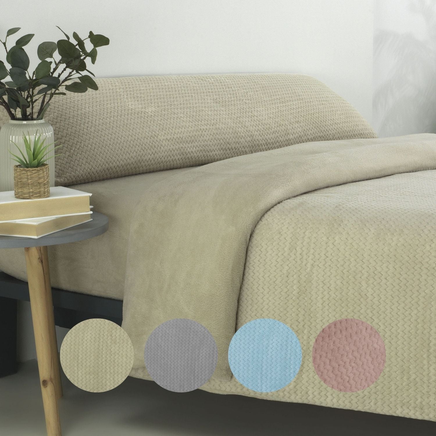 Funda Nórdica Coralina Lisa Beige Cama 150cm (240x220cm) Donegal Collections - 5