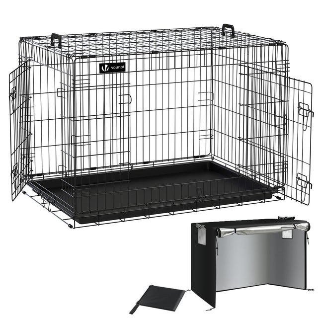 Cancelletto pieghevole per cani 3 pannelli in legno di pioppo 150 cm