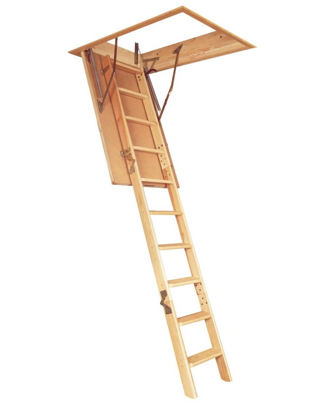 Escalier Escamotable Bois Trappe Marron Isole 26 Mm Caisson 120 X 60 Cm