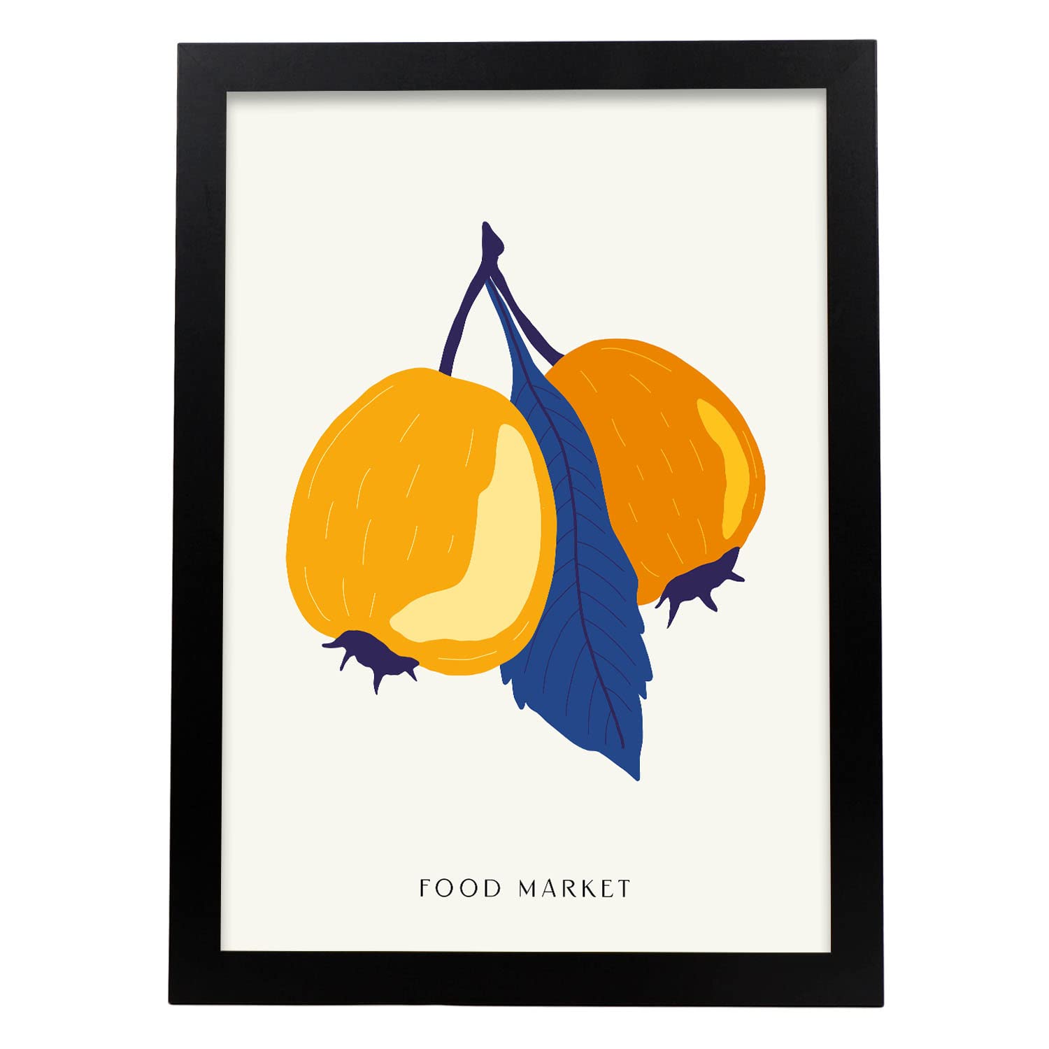 Nacnic póster pop art abstracto. caqui ilustraciones artísticas modernas para la decoración de interiores. marco negro - a3