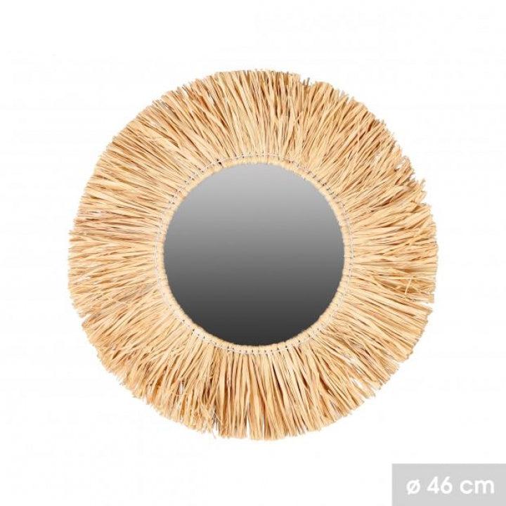 Miroir rond Franges Raphia 46 cm - 2