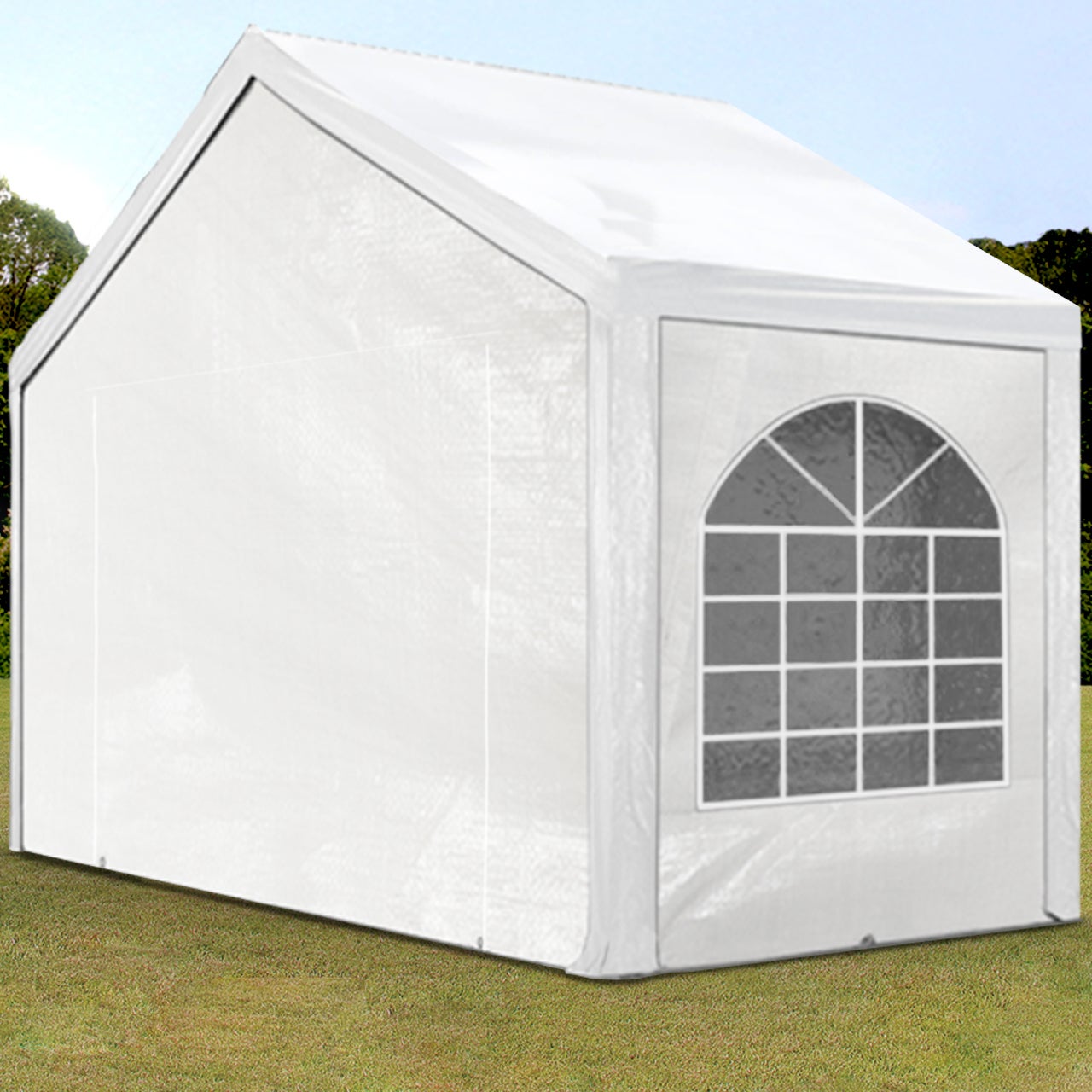 Namiot imprezowy 4x2 m namiot pawilonowy plandeka PE 450 N namiot ogrodowy namiot biesiadny wodoodporny biały