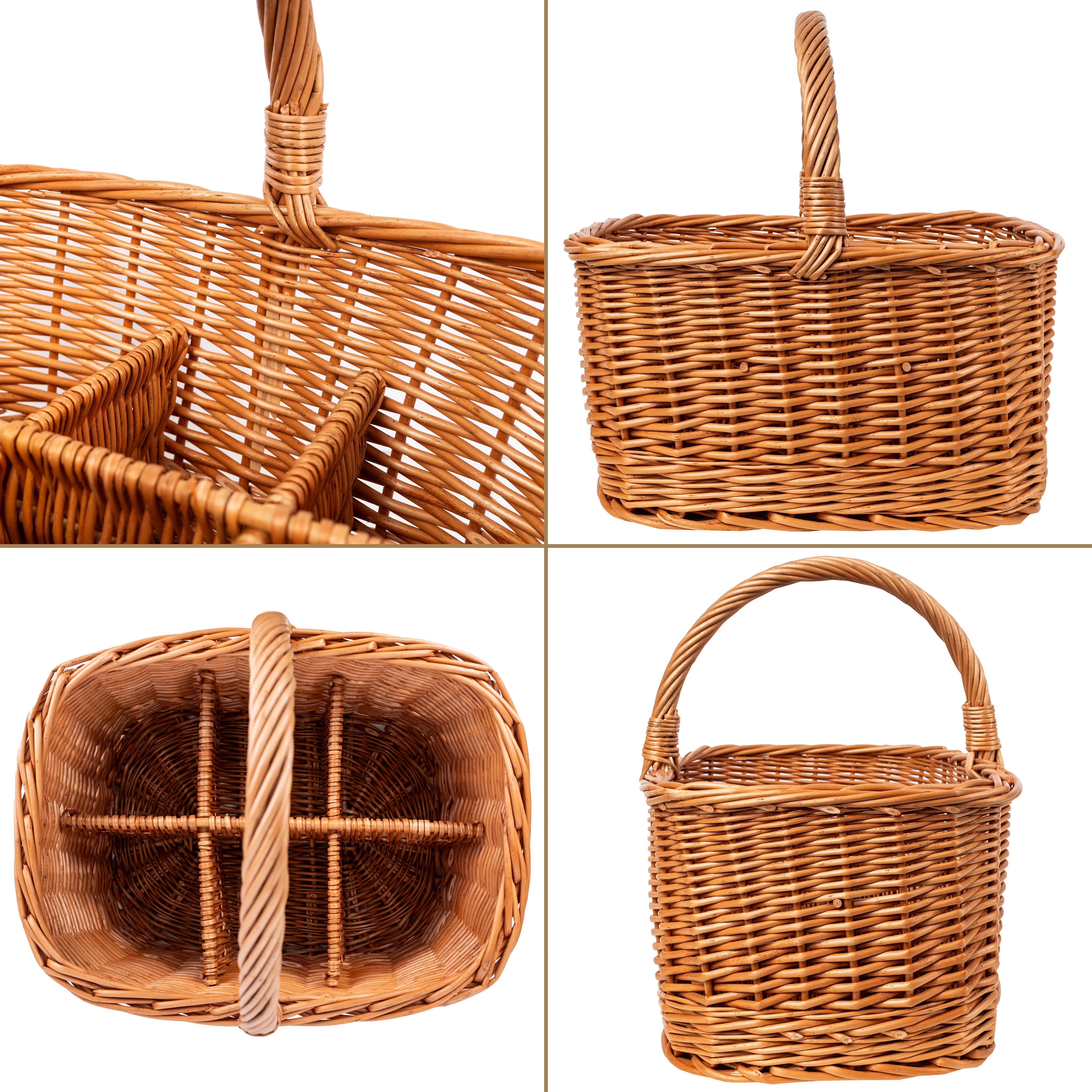 Creative Home Panier à Bouteilles en Osier | 6 compartiments | 40 x 31 x 38 cm (+/- 2 cm) | Sac à Bouteilles | Tissé à la main | Sac de Transport - 7