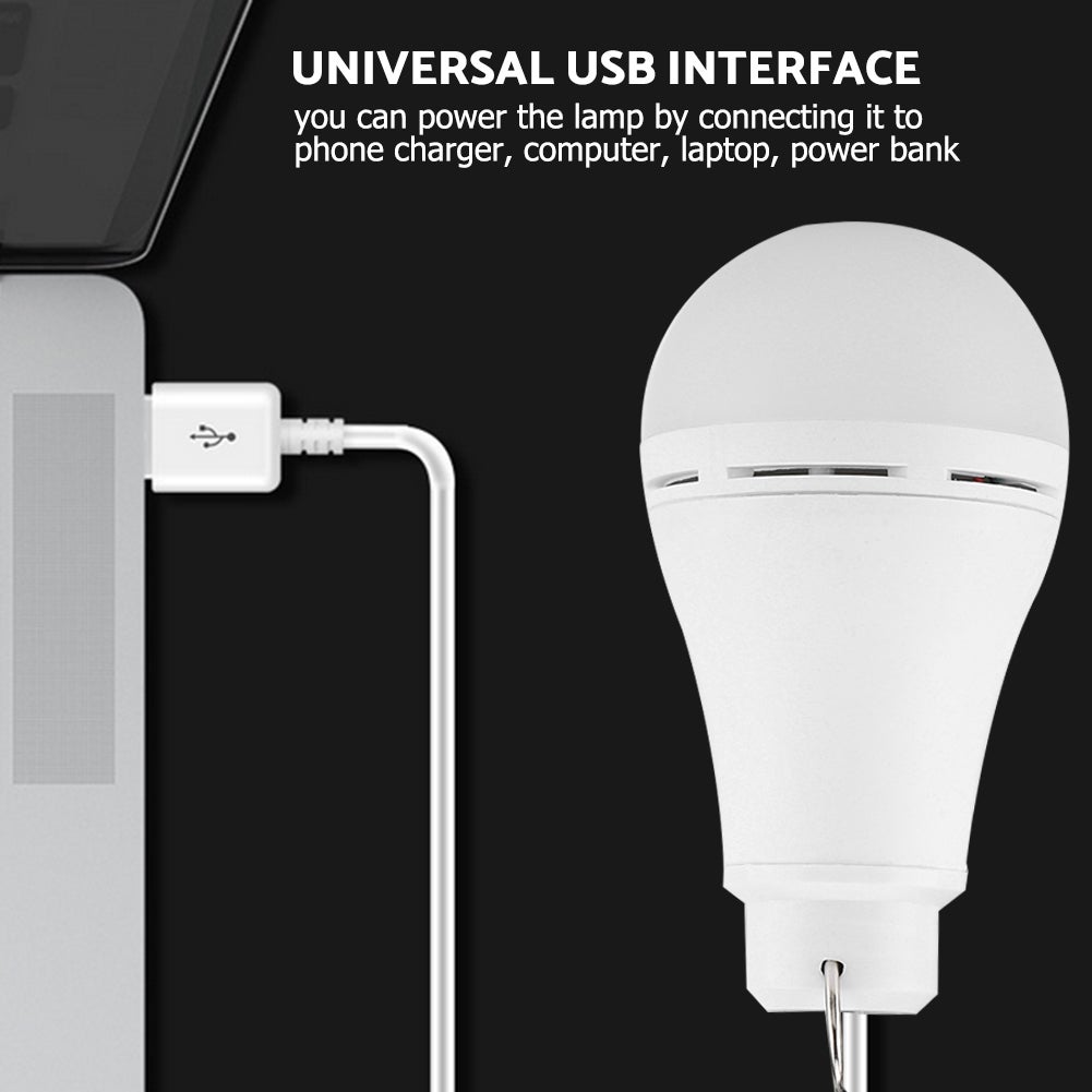 Lampadina LED USB da 5 V, luce di emergenza per campeggio, escursionismo, lettura a casa (10 W) - 4