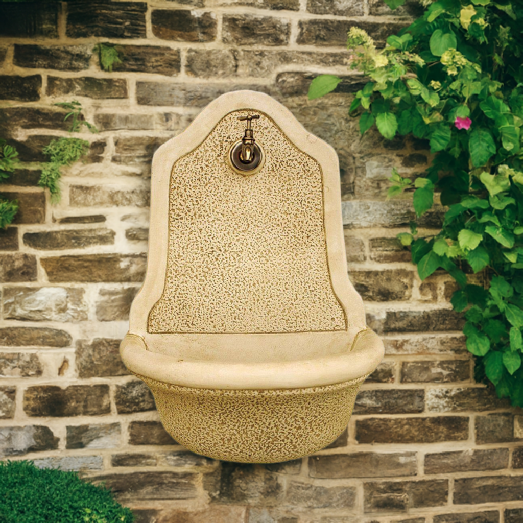 Fuente de Jardín Colgar Aguamani en Hormigón Piedra con Grifo