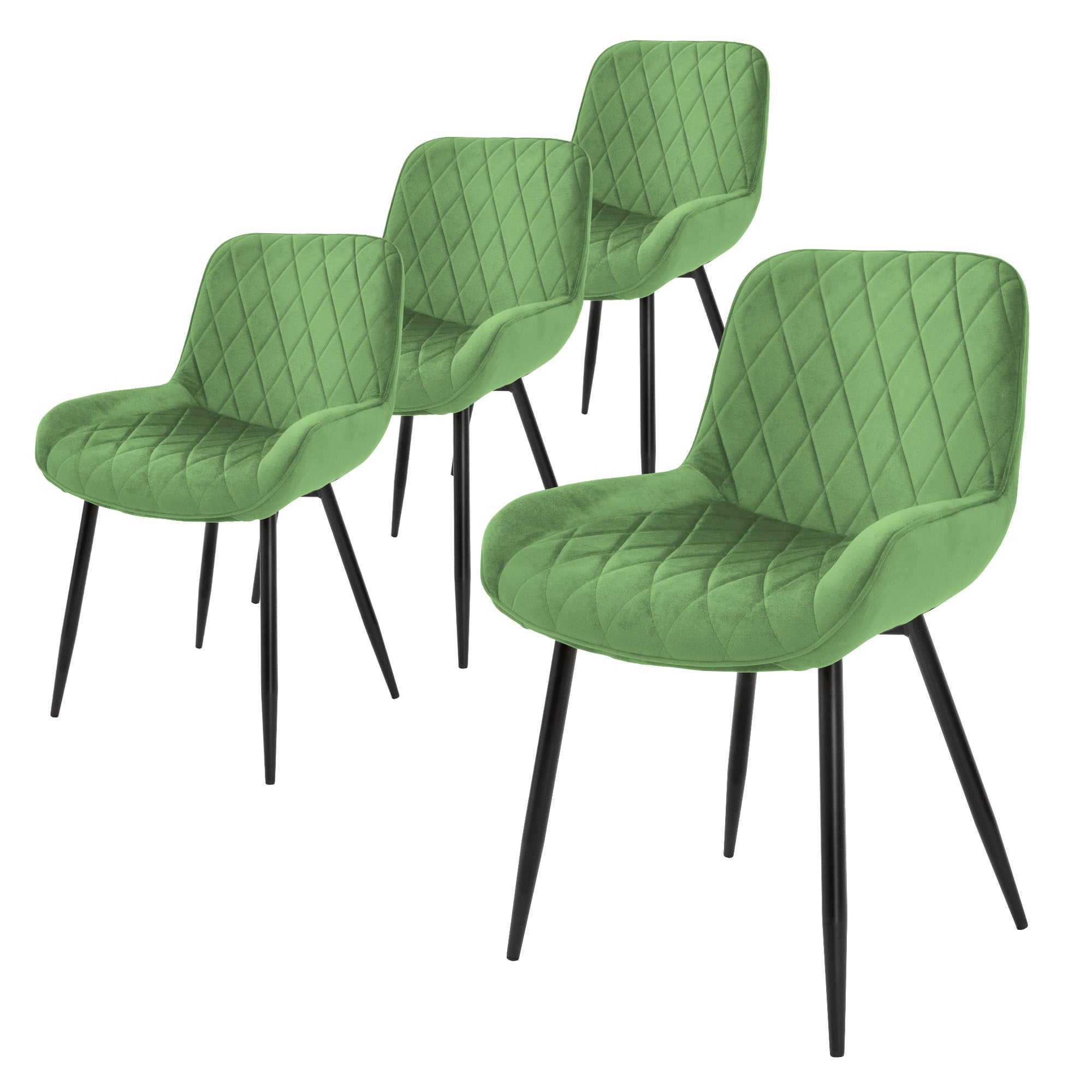 Zestaw 4 krzeseł do jadalni do salonu tapicerowane kuchenne aksamit