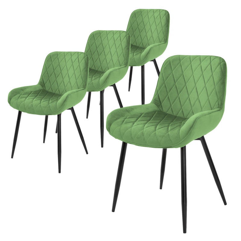 Zestaw 4 krzeseł do jadalni do salonu tapicerowane kuchenne aksamit