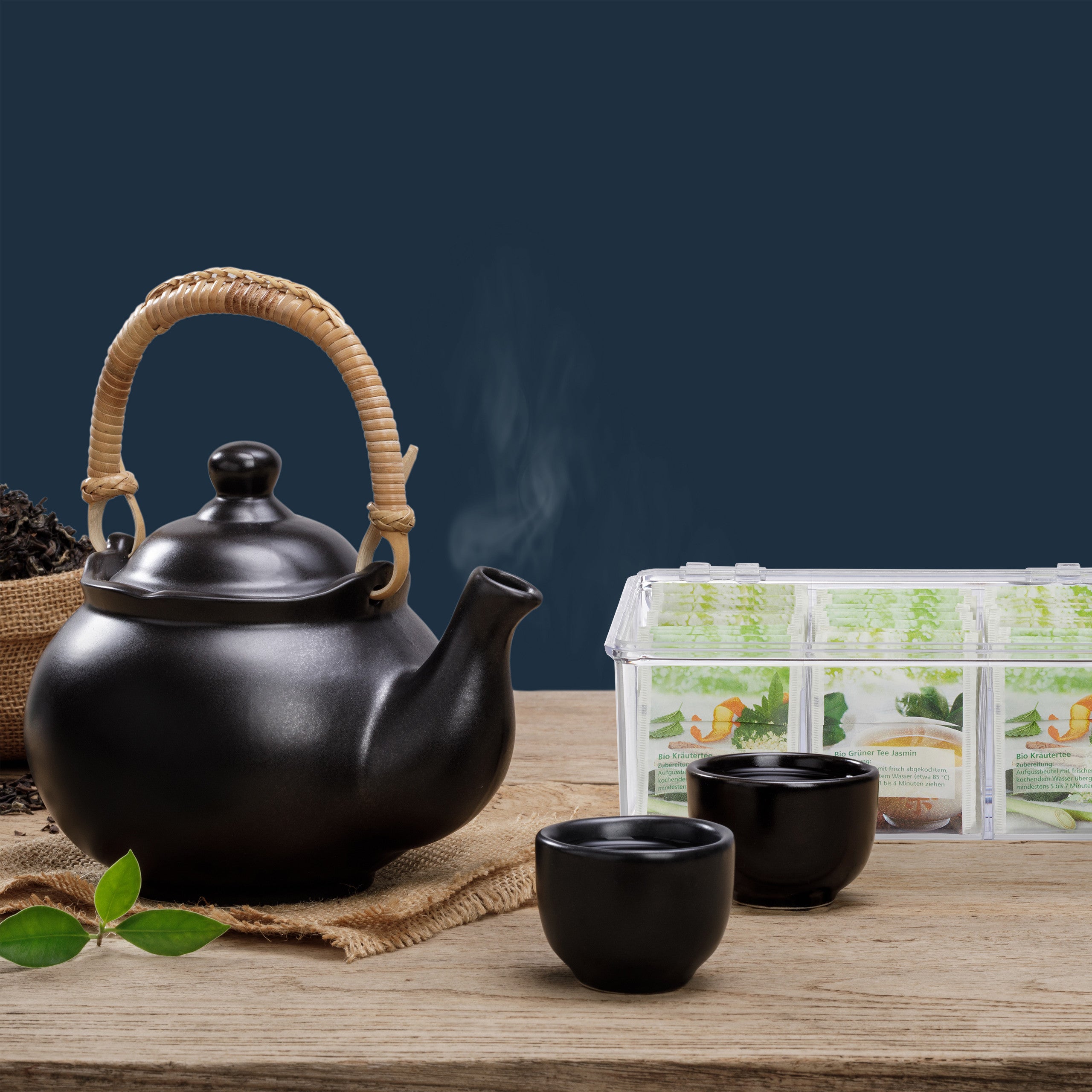 mDesign Scatola Porta The in Legno - Porta Tisane con 12 Scomparti per conservar