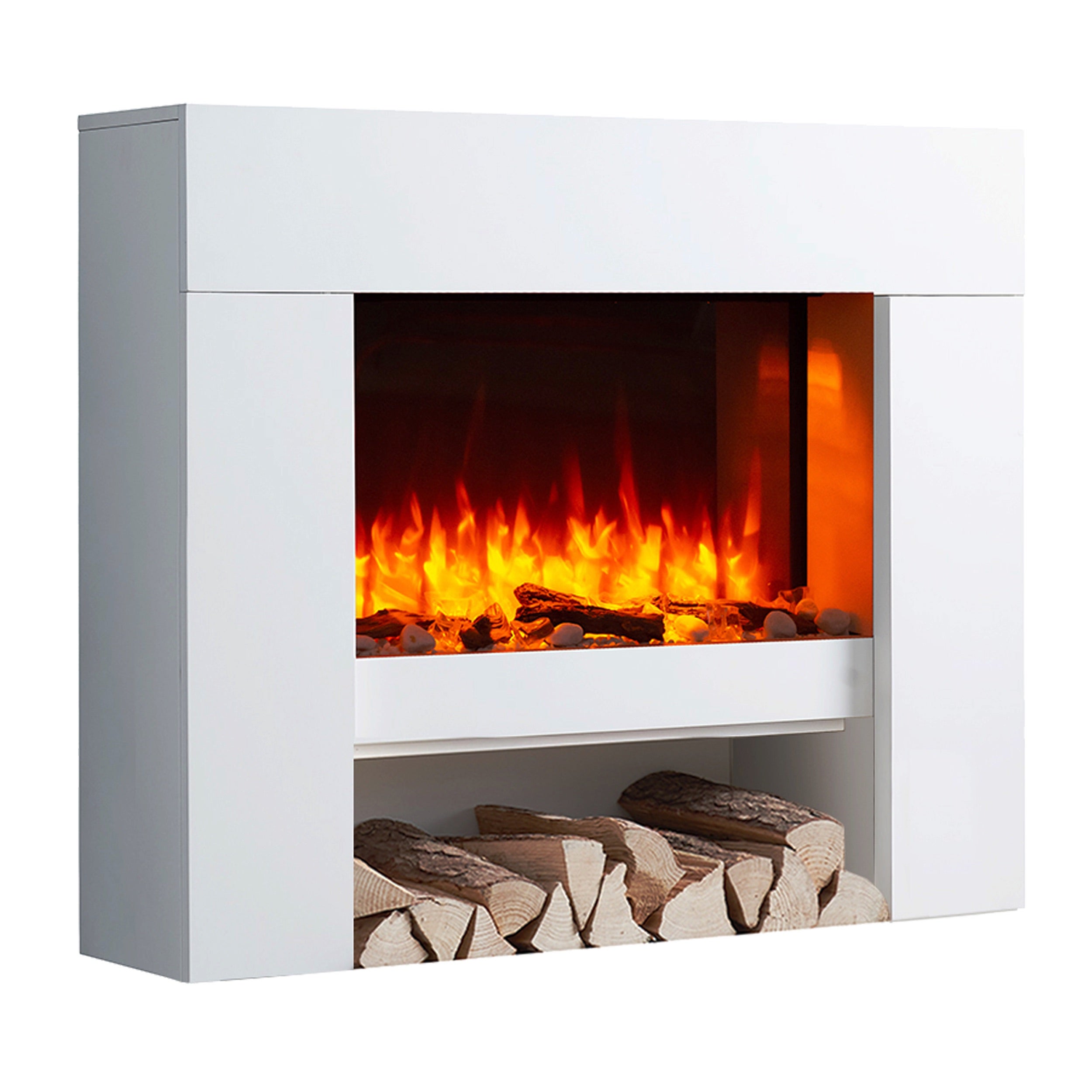 Cheminée électrique BALDERIA Naran - Cheminée sur pied - Blanc | Leroy ...