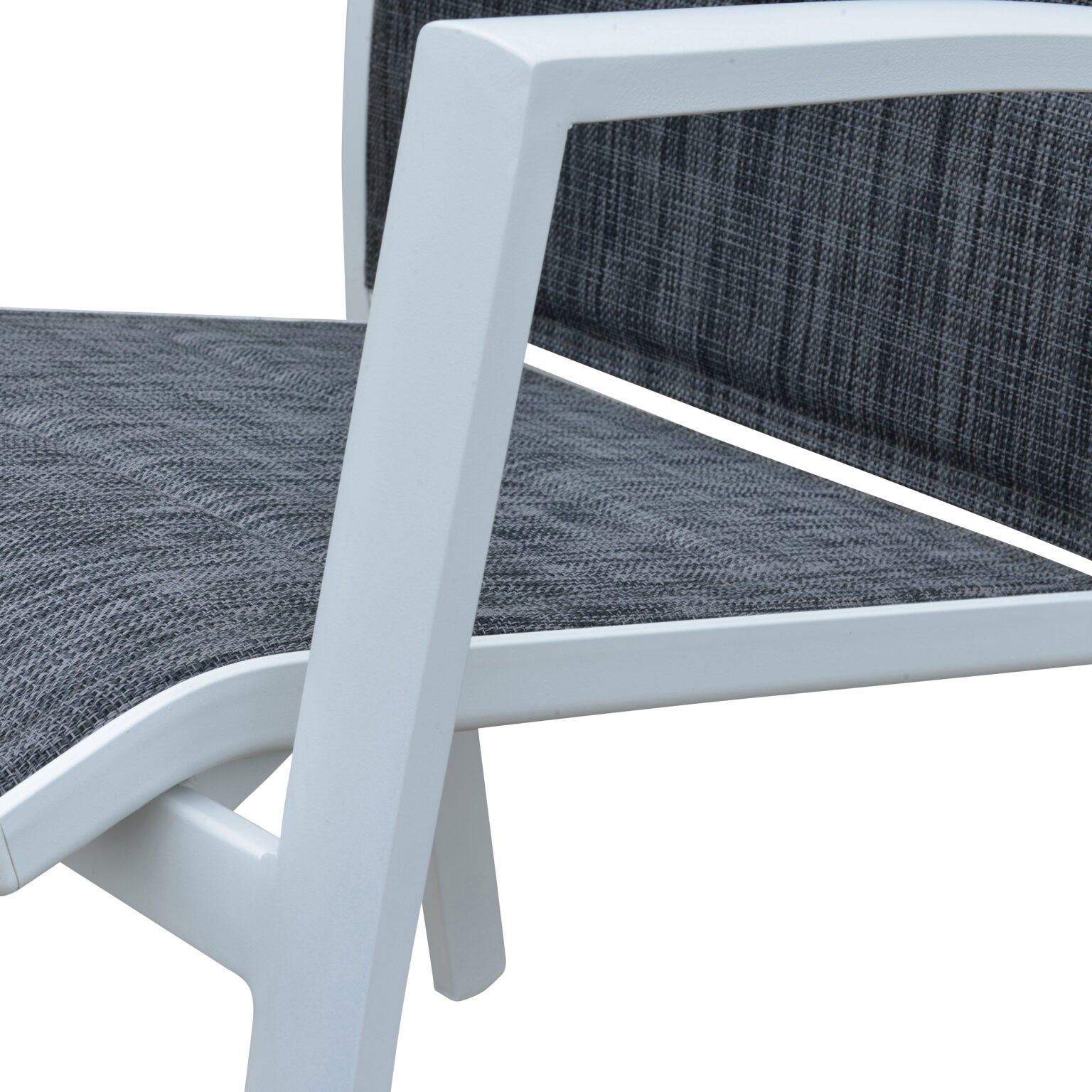Ensemble MODULO 8/12p en aluminium blanc et verre décors bois avec 12 fauteuils en textilène - 6